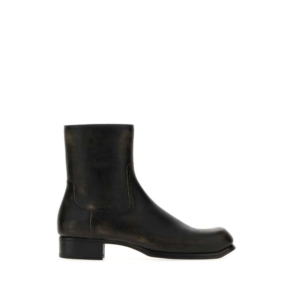 Maison Margiela Men Black Leather Float Ankle Boots